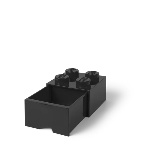 LEGO® Fekete fiókos tároló doboz, 4 bütyökkel