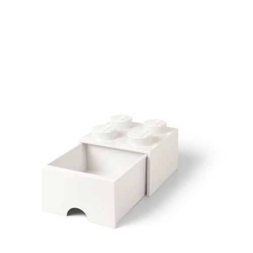 LEGO® Fehér fiókos tároló doboz, 4 bütyökkel