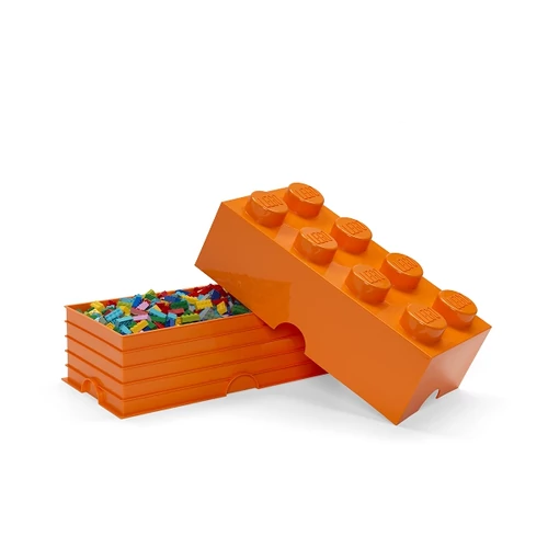 Kép 2/6 - LEGO® Tárolódoboz narancssárga 8 bütykös