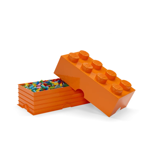 Kép 5/6 - LEGO® Tárolódoboz narancssárga 8 bütykös