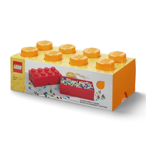 Kép 6/6 - LEGO® Tárolódoboz narancssárga 8 bütykös