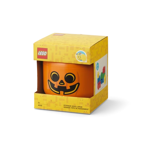 LEGO® Minifigura fej tároló - Halloween tök - nagy méret