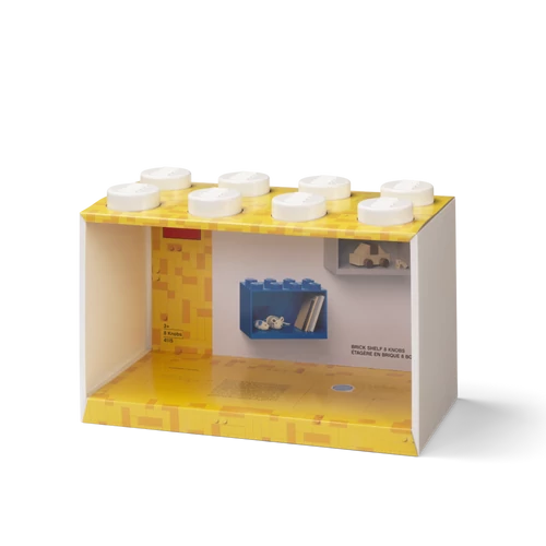 Kép 2/4 - LEGO® Fehér kocka polc, 8 bütyökkel