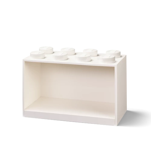 LEGO® Fehér kocka polc, 8 bütyökkel