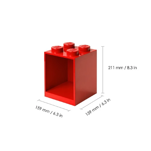 Kép 4/4 - LEGO® 2 darabos piros kocka polc szett