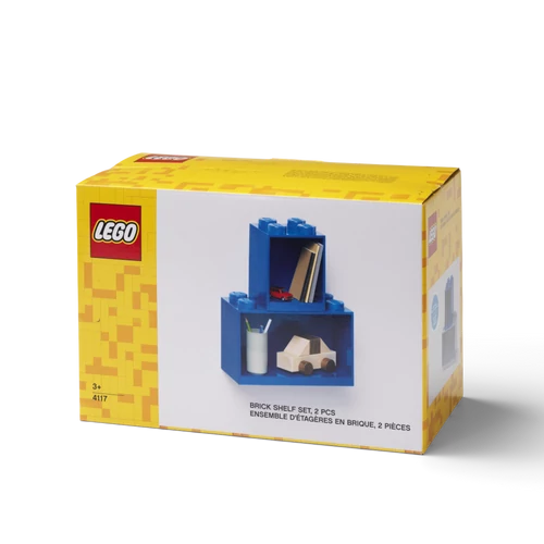 Kép 2/2 - LEGO® 2 darabos kék kocka polc szett