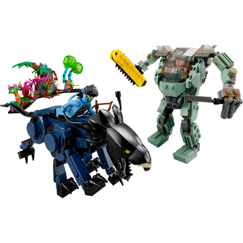 LEGO® Avatar - Neytiri és Thanator az AMP Suit-os Quaritch ellen