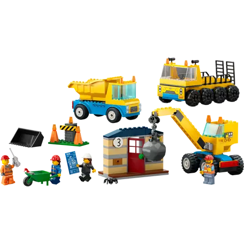 LEGO® City - Építőipari teherautók és bontógolyós daru
