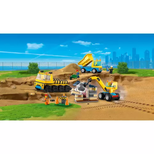Kép 7/11 - LEGO® City - Építőipari teherautók és bontógolyós daru