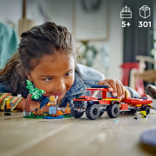 Kép 2/10 - LEGO® City -4x4 Tűzoltóautó mentőcsónakkal