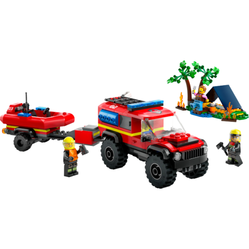 Kép 1/10 - LEGO® City -4x4 Tűzoltóautó mentőcsónakkal