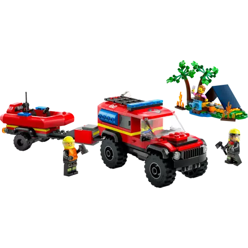 LEGO® City -4x4 Tűzoltóautó mentőcsónakkal