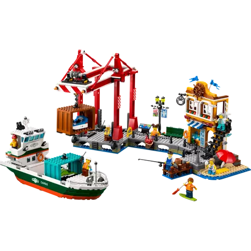 LEGO® City - Tengerparti kikötő teherszállító hajóval