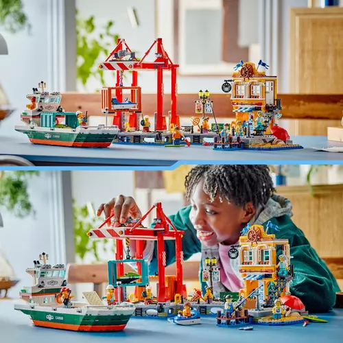 Kép 9/9 - LEGO® City - Tengerparti kikötő teherszállító hajóval
