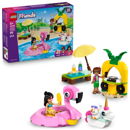 Kép 4/9 - LEGO® Friends - Medencés buli flamingóval és egyszarvúval