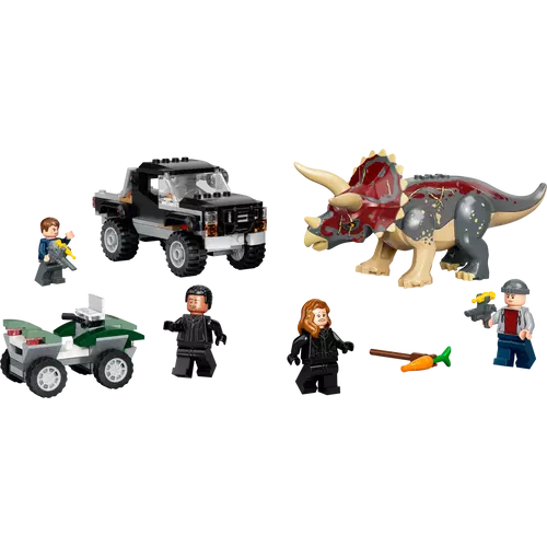 LEGO® Jurassic World - Triceratops támadása a teherautó ellen
