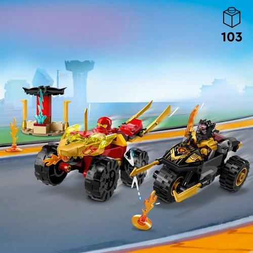 Kép 2/11 - LEGO® NINJAGO® - Kai és Ras autós és motoros csatája